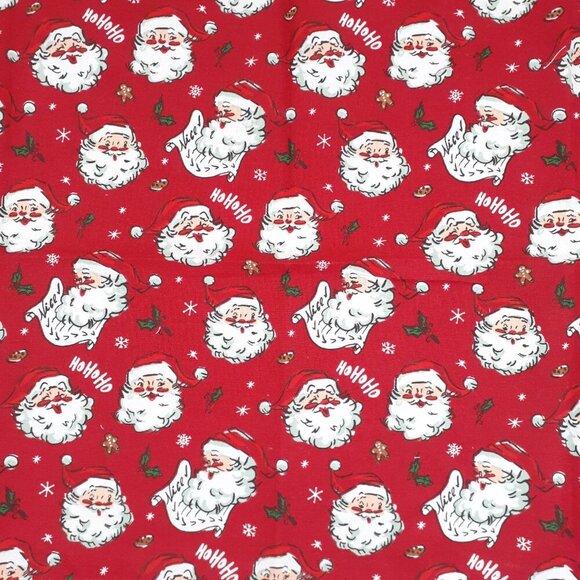Christmas Fabric Dinner Napkins Santa Cheer Set of 4 Cotton 20x20 - Picture 2 of 2